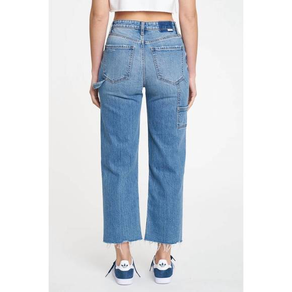 NEW DAZE women's shut down sundaze utility crop jeans in blue - Picture 3 of 3